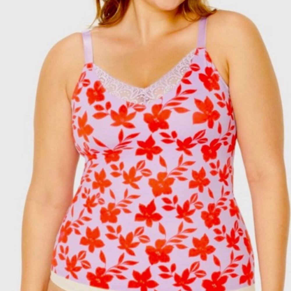 Ruby Ribbon Diva Lace Cami Size 40 (XL) NWOT Anti Slip Shapewear # 1949 Wireless